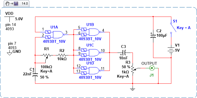 Figure 1 – Schematic diagram of the Audio Generator
