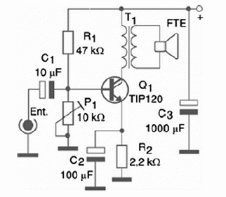 Figure 1 – Schematic diagram of the Audio Booster
Figure 1 – Schematic diagram of the Audio Booster