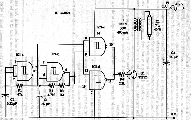 Figure 1 – Schematic diagram of the Fluorescent Strobe Light
