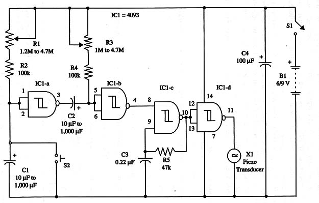Figure 1 – Schematic diagram of the timer
Figure 1 – Schematic diagram of the timer