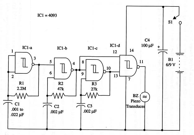 Figure 1 – Schematic diagram of the beeper
Figure 1 – Schematic diagram of the beeper
