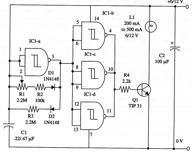 Figure 1 – Schematic diagram of the lamp flasher
