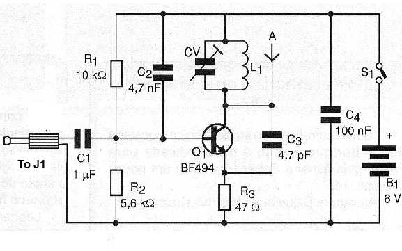 Figure 7 - FM transmitter to transmit signals wirelessly, remotely.
