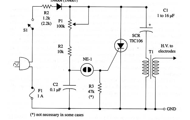 Figure 1 – Schematic diagram of the Kirlian machine
