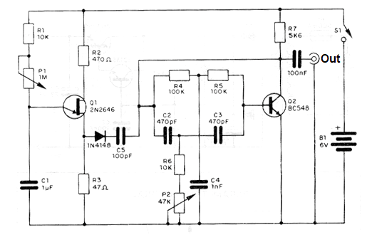 Electronic Ring Bell using an UJT
