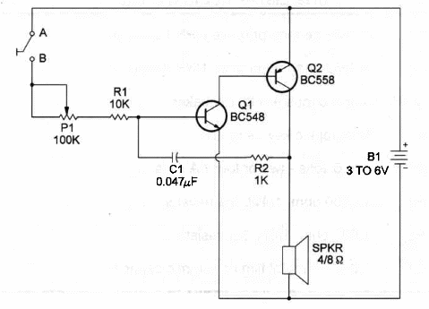 Figure 1 – Schematic diagram for the audio oscillator
Figure 1 – Schematic diagram for the audio oscillator