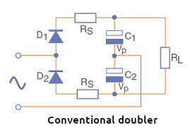 Figure 1 – Conventional voltage doubler
Figure 1 – Conventional voltage doubler