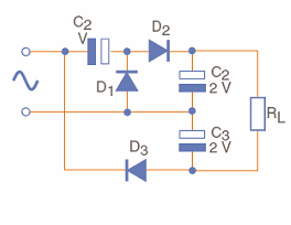 Figure 4 – Full-wave voltage tripler.
Figure 4 – Full-wave voltage tripler.