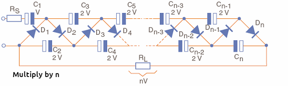 Figure 8 – This circuit multiplies the input voltage by “n”.
Figure 8 – This circuit multiplies the input voltage by “n”.