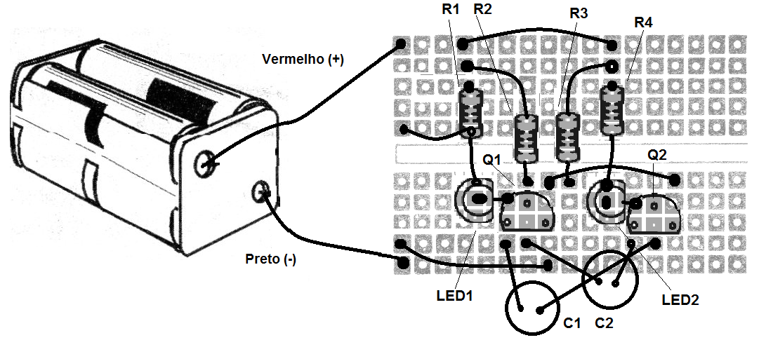 Figure 2 - Assembly on the breadboard Figure 2 - Assembly on the breadboard