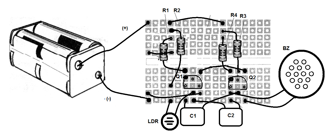 Figure 2 - Assembly in the protoboard Figure 2 - Assembly in the protoboard
