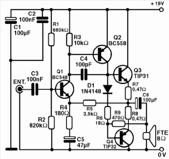 Figure 1 - Complete diagram of the amplifier