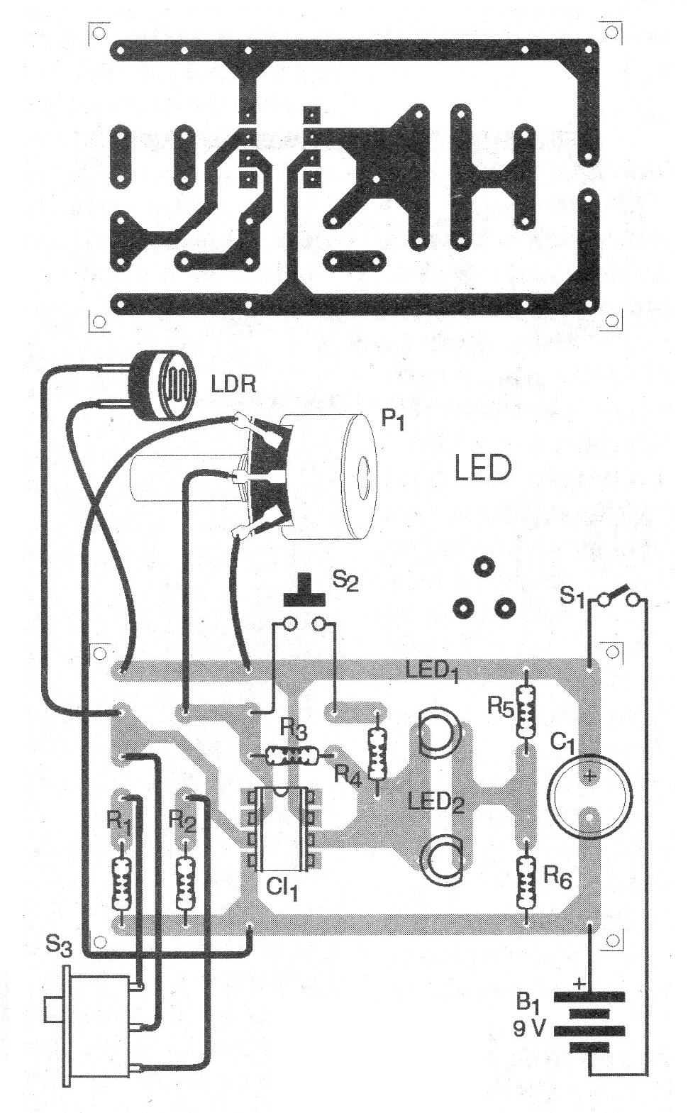 Figure 2 - Board for the light comparator Figure 2 - Board for the light comparator