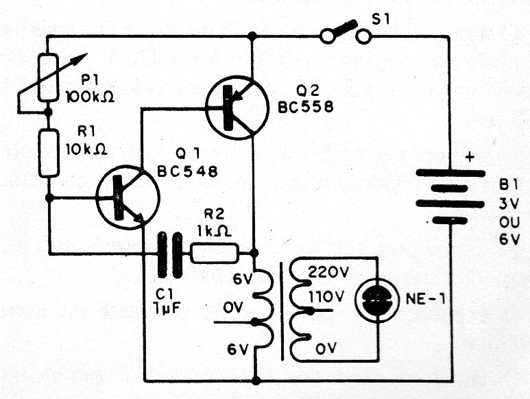 Figure 1 - Diagram of neon strobe Figure 1 - Diagram of neon strobe