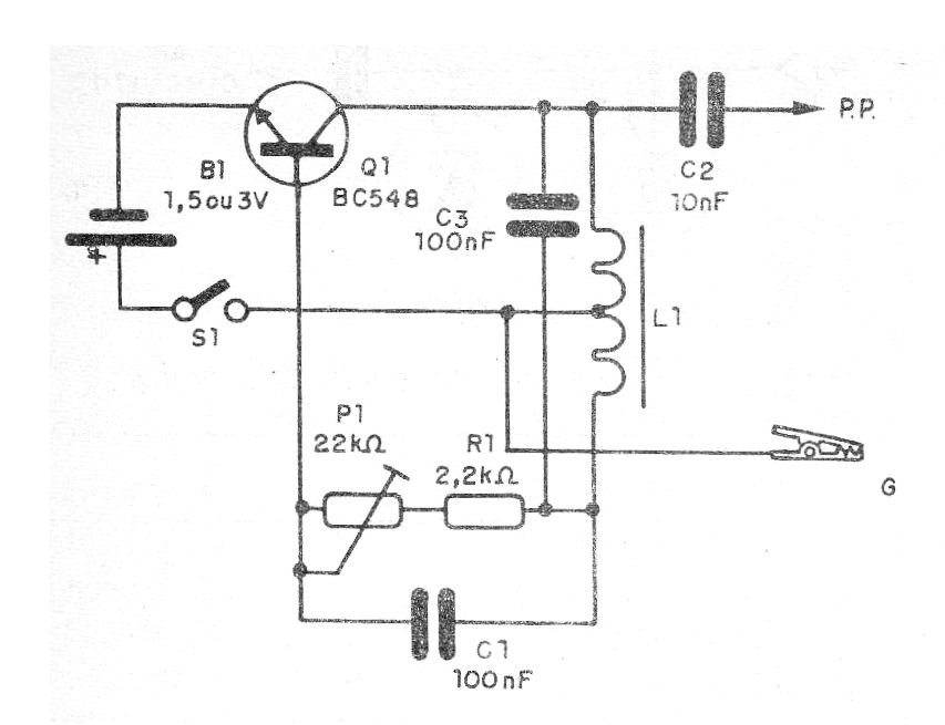Figure 1 - Complete diagram of oscillator used as injector Figure 1 - Complete diagram of oscillator used as injector